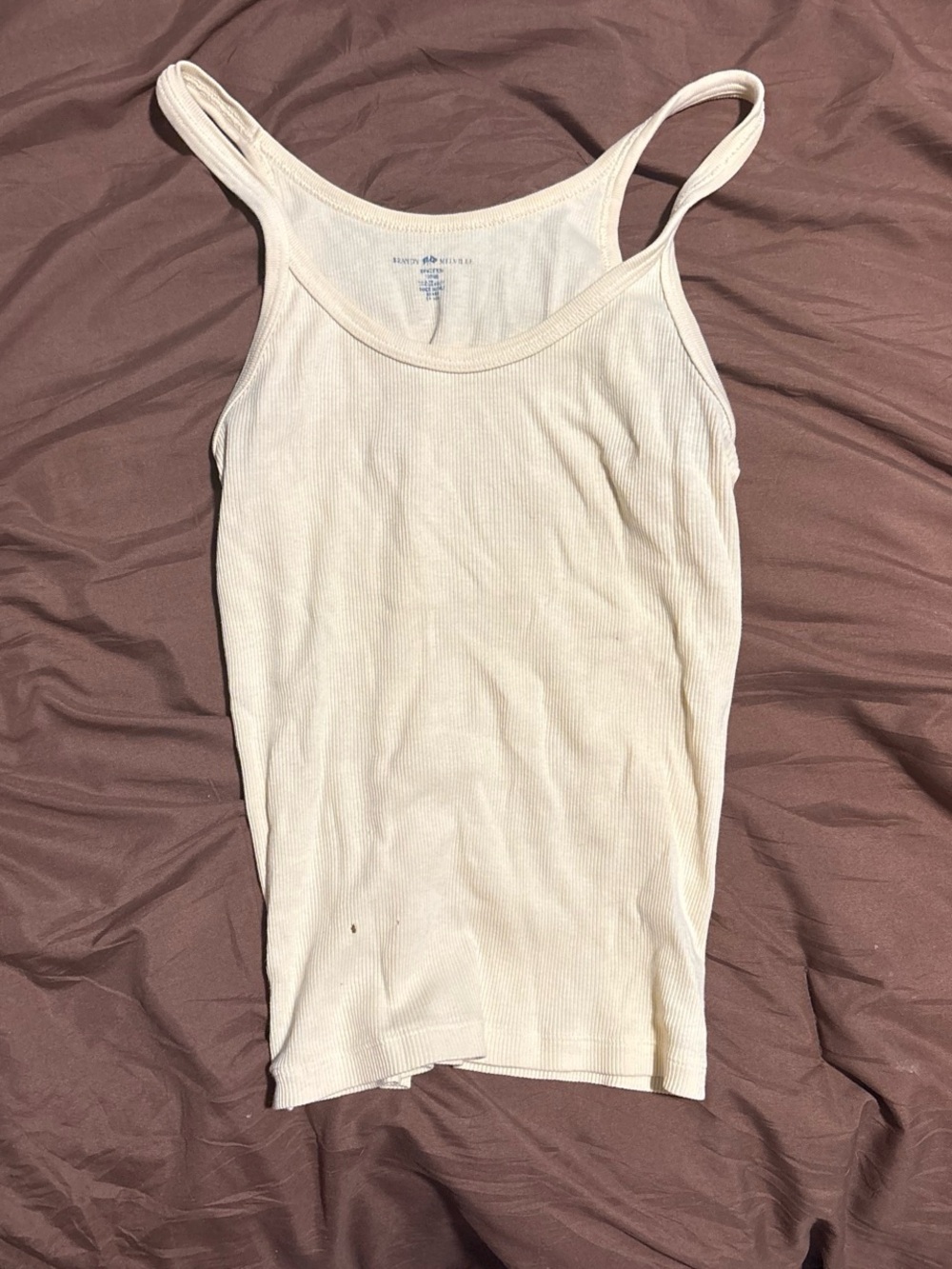 Brandy Melville Ivory Ribbed Tank Top